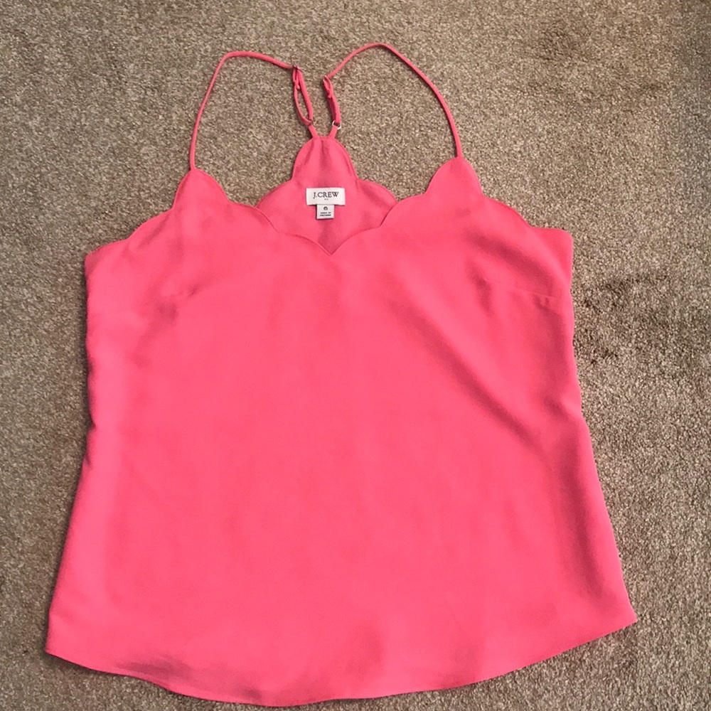 J Crew scalloped hot pink top
